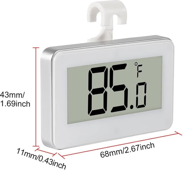 2-pack - termometer - digital kylskåpstermometer - frysskåpstermometer - rumstermometer - med frostvarning - med krok