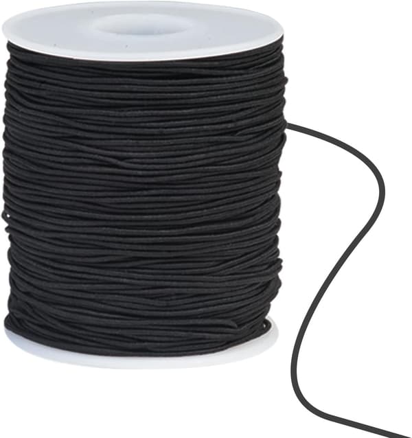 100m Elastic Cord 1mm Elastic String Craft Cord Elastic Thread for Bracelets and Crafts Black