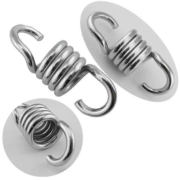 Hammock Spring, Hardened Galvanized Steel Spring for Hanging Hammock Chairs and Porch Swings (2 Pcs, Silver)