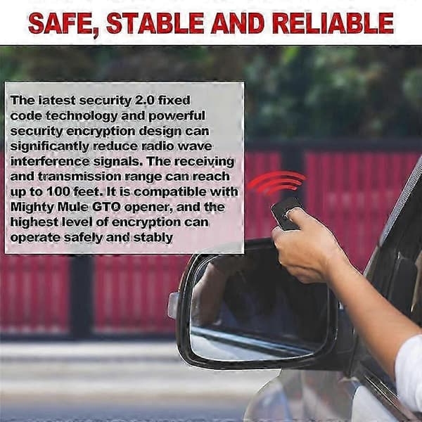 RB741 Gate Opener Remote for GTO Mighty FM135 Transmitter, Single Button Gate Clicker Garage Door Transmitter