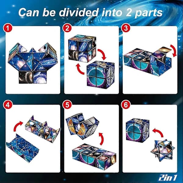 Star Cube Magic Cube 2 I 1 Sæt, Yoshimoto Cube Infinity Magic 3D-puslespil Kuber, Hjerneudviklingspuslespil Til Børn Og Voksne