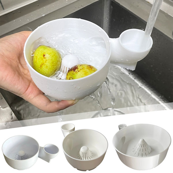 Automatic Fruit Washing Drying Bowl Fruit Washing Bowl 3D Printed Fruit Vegetable Washing Basket Oversized Oversized