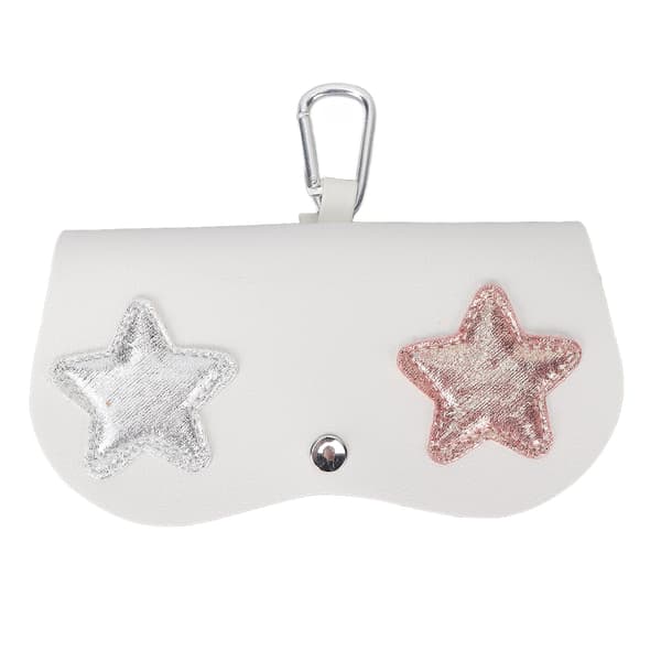 Eyeglass Case Five-Pointed Star Pattern Portable Eyeglass Protection Storage Decoration Bag White