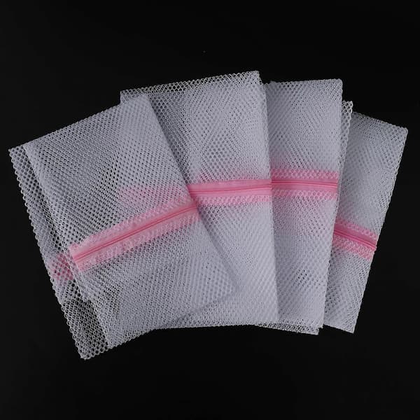 Large Mesh Laundry Bag Set, 4-Pack Durable Coarse Mesh Zippered Wash Bags for Clothes, Delicates