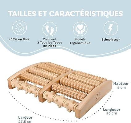 Träfotmassagerulle - Plantar reflexologi avslappning