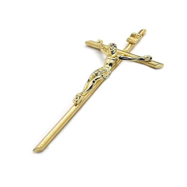 Crucifix Wall Cross 12 cm Catholic Gold Handheld Alloy Cross For Prayer