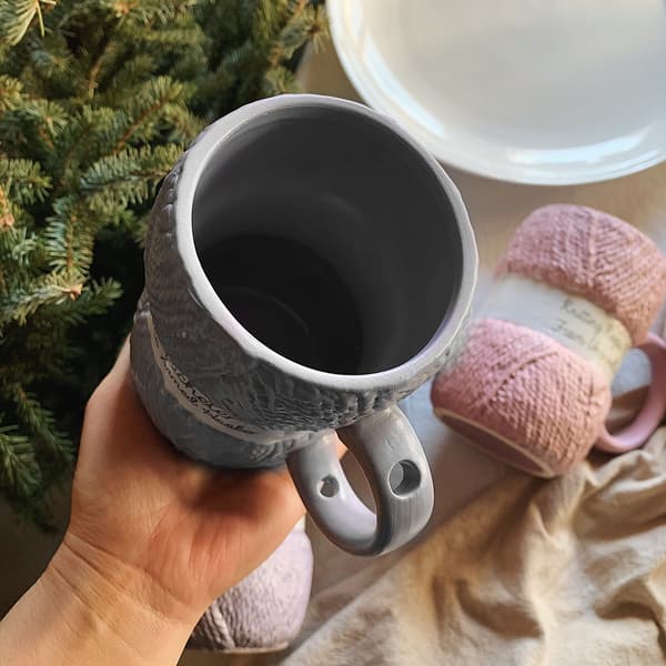Creative Ceramic Mug Colorful Wool Sugar Milk Coffee Cup Office Cup Blue Blue