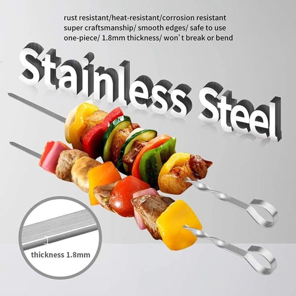 10 metalligrillausvarrasta 36 cm (14 tuumaa)