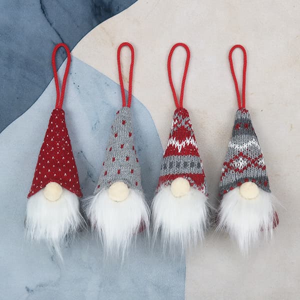 4-pack Santa Claus Plush Ornament Set, Christmas Hanging Decoration