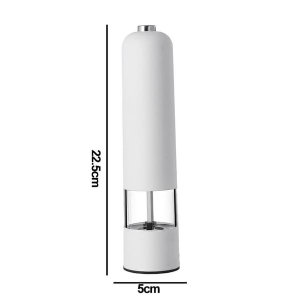Electric Salt and Pepper Grinder - Automatic, Refillable, White