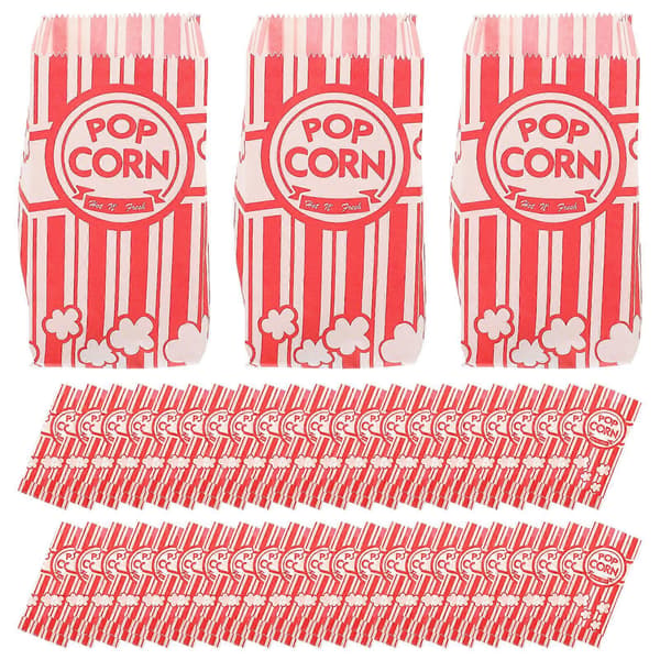 100 stk. papirpopcornposer til fest, bulk popcornbeholdere til filmaften, dekorationer, fest