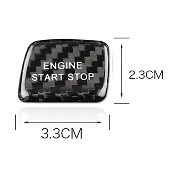 Til 2016-2019 Bil Fiber Motor Start Stop Knap Trim Cover Dekaler Tilbehør