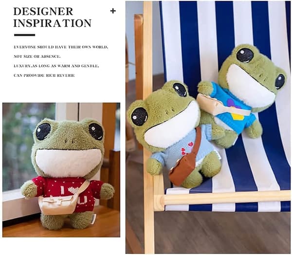 11.8 inch Stuffed Frog Plush Animal Doll, Super Cute Green Frog