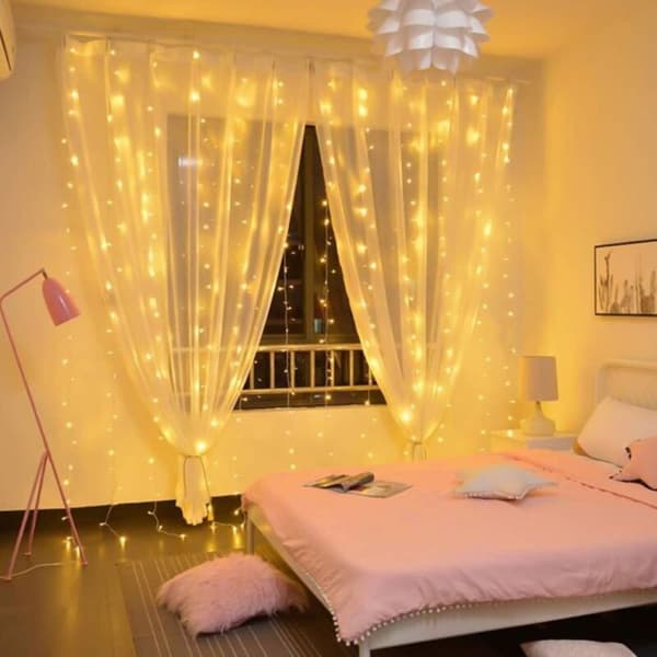 2x2m 200 LED IP65 Vedenkestävä valoverho sisä- ja ulkokäyttöön PZCC