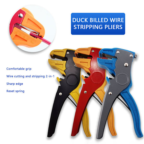 Quick Stripper for Wire Self-Adjusting Wire Stripping Pliers Wire Crimping Electrical Repair Tool Red Red