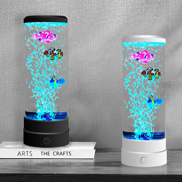 Large LED Seven-Color Bubble Fish Lamp for Bedroom Mood Lighting, USB Powered Night Light