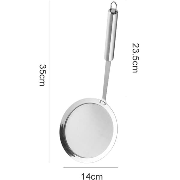 Fine Mesh Strainer, Stainless Steel Grease Skimmer, Durable Multifunctional Kitchen Strainer Ladle
