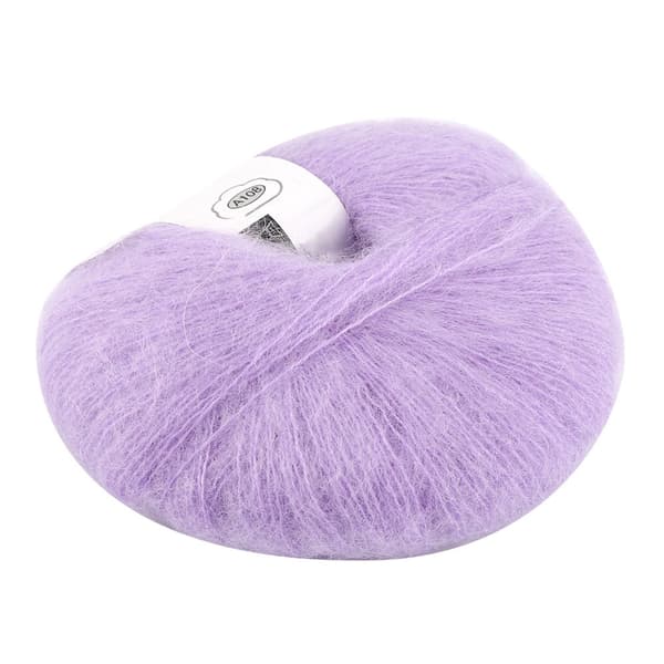 Blødt Mohair Strikkegarn DIY Sjal Halstørklæde Hæklegarn Tilbehør (Lilla)