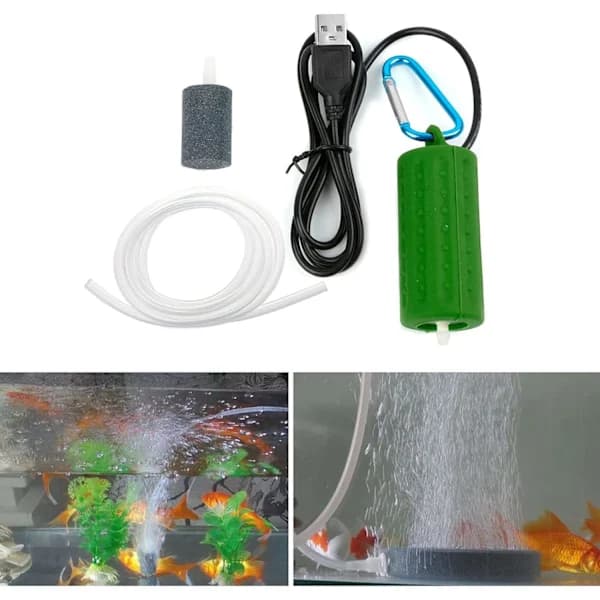Mini bærbar akvarium USB luftpumpe USB iltpumpe USB energibesparende