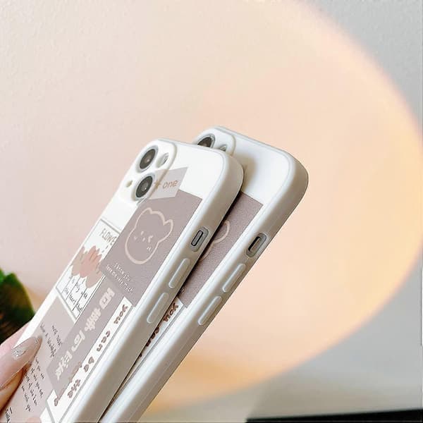 Retro Chokolade Sød Smilende Bjørn Blødt iPhone Cover (Bjørn, iPhone 8/7 Plus)