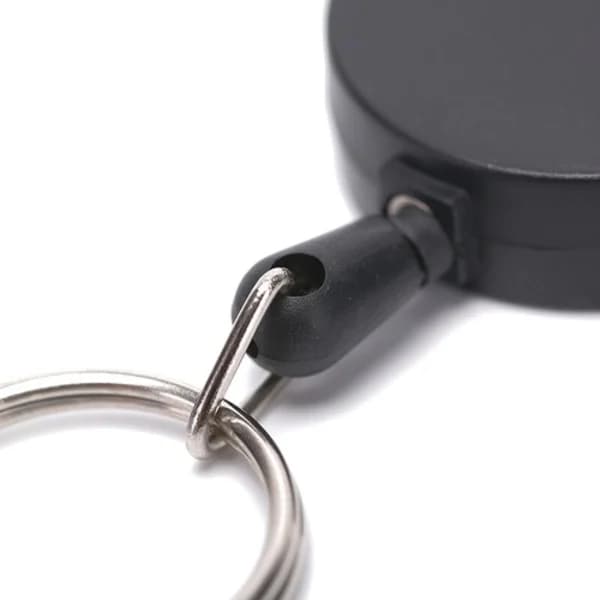 2 x kraftiga infällbara dragmärken ID-rulle karbinhake nyckelring kabelupprullare
