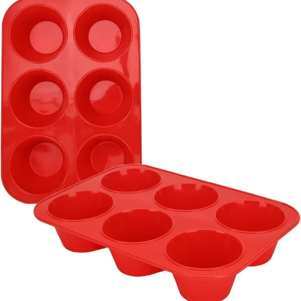 Silikoneform til bagning af kager, 6-kops muffinform, non-stick muffinform, æggemuffins