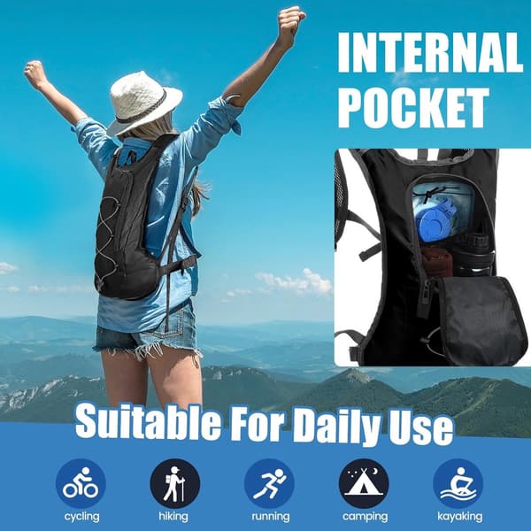 Backpack - Travel Backpack - Outdoor Sports Backpack - Hydration Backpack - Hiking Backpack - with 2L Water Bladder - Sports Backpack - Breathable
