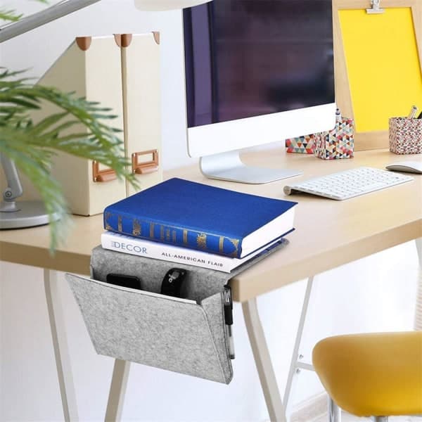 Säng- och förvaringsficka i filtgrått