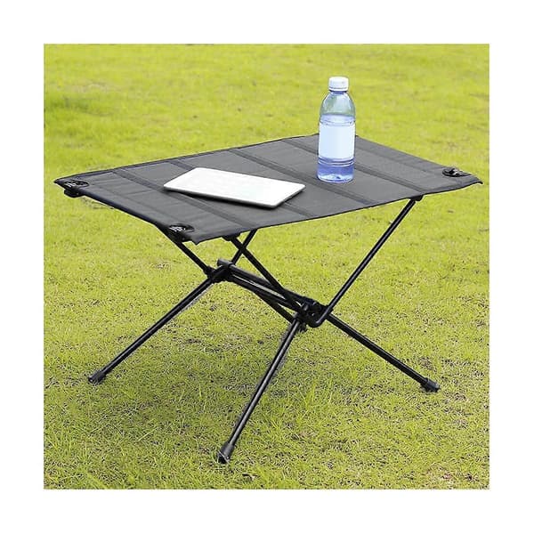 Bærbart Ultralet Opbevaringsbord i Aluminiumslegering til Turistpicnic, Rejser, Camping, Sort