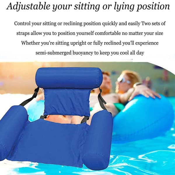 Luksuriøs Oppblåsbar Vannlounge - Slitesterk PVC Flytende Seng Sofa (Kongeblå)