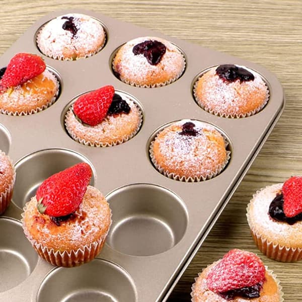 Muffinsform, cupcake-bageform, non-stick, nem at rengøre, café bar-stil 4 KLB
