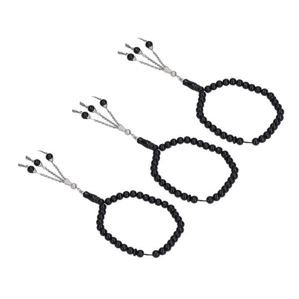 3 Pcs Prayer Beads 33 Beads Polished Smoother Surfaces 10mm Diameter Comfortable to Wear Brighter Handheld Prayer Beads
