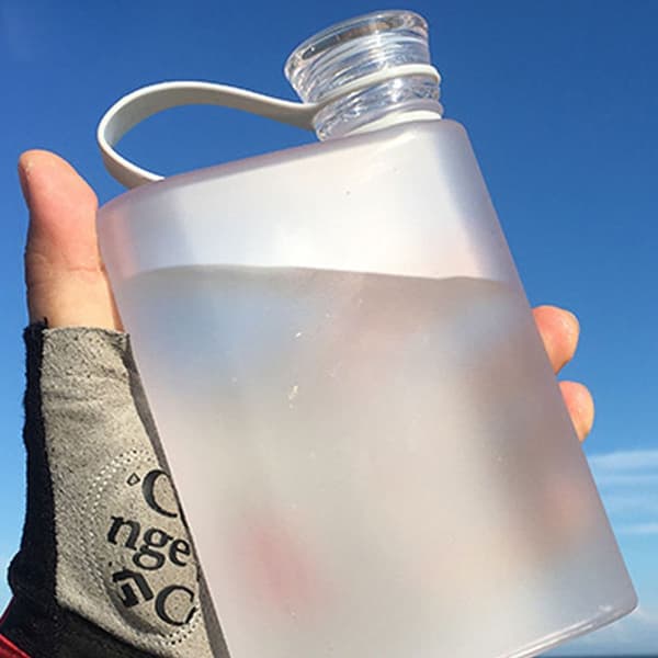 Flat Water Bottle Leakproof Slim Handbag Drink Bottle White