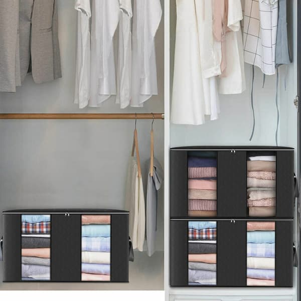 Sæt med 4 opbevaringsposer H.35 x B.60 x D.40 cm Farve Sort