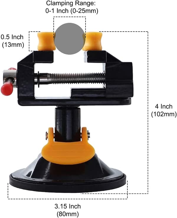 Universal Mini Bordsskruestik 360° Sugekop Boreklemme