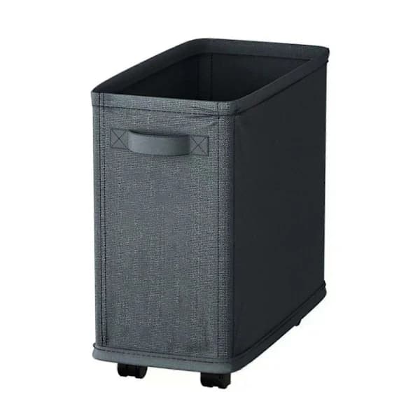 Slim Laundry Basket with Wheels Large Capacity Strong Load-Bearing Foldable Design Dirty Clothes Hamper Dark Grey