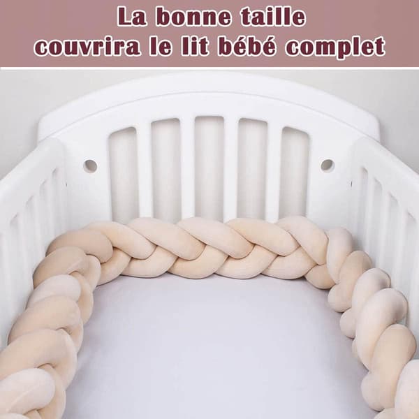 Flätat Spjälsängsskydd, 2 Slingor 11-12cm Bredd Flätad Kudde, Baby Gi