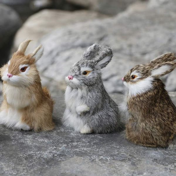 Leather Fur Animals, Artificial Rabbit Crafts, Furniture Decorations KLB
