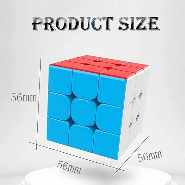 Speed Cube 3x3x3, Stickerless Cube Puzzle Full Size 56mm