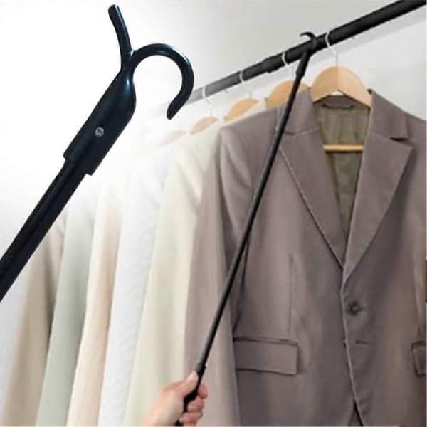 Telescopic Window Opener Pole 30-60 cm with Hooks for Skylights and Blinds Black Svart