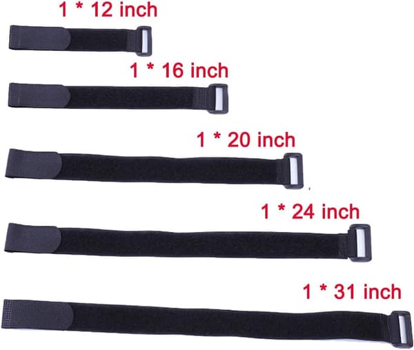 Velcro-stropper, 10-pak sorte selvklæbende kabelstropper, nylonstropper med spænder (1\" x 20\")