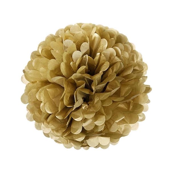 5 stk 8\" Gull Silkepapir Pom Pom Blomsterball