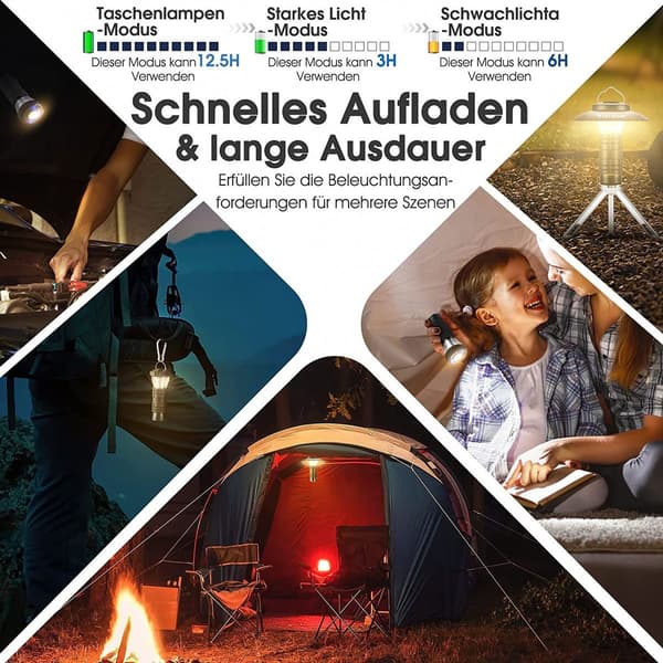 Lett LED-campinglampe, 3 moduser teltcampinglampe, superlys, KLB