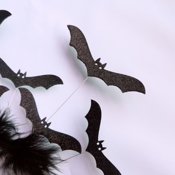 Halloween Sort Flagermus Hårbånd Kostume Tilbehør Sort