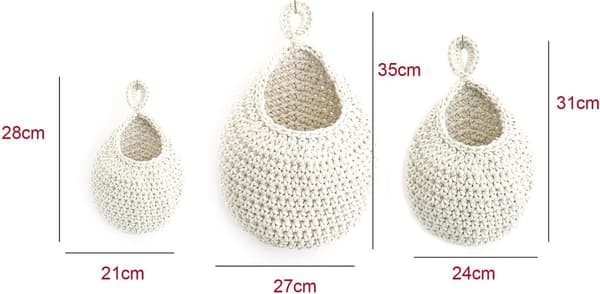 Storage basket, woven fruit basket, plant hanger, 1 piece