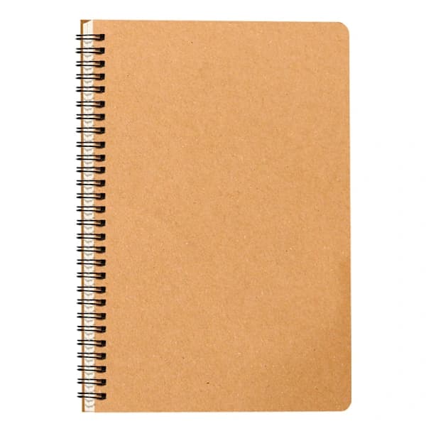 Spiral Notebook A4 Kraft Cover - Spiral Bound Notebook for Travel and Office (3-pack)