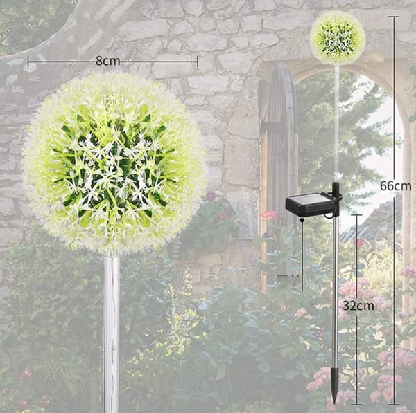 Solcellelamper udendørs, 4 stykker mælkebøtte solcellelamper med LED-farveskift, vandtætte udendørs solcellelamper til græsplæne, balkon,