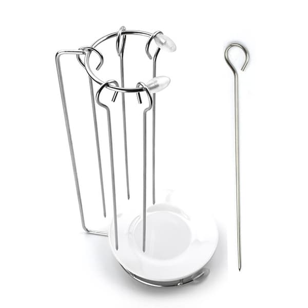 Stainless Steel BBQ Hanging Rack Multifunctional Durable Grill Practical Kitchen Gadgets With 5 Needles With 5 Needles