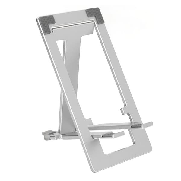 Telefonholder Sammenleggbart bordstativ Aluminiumlegering Skrivebord Bærbar for Hjemmekontor Sølv