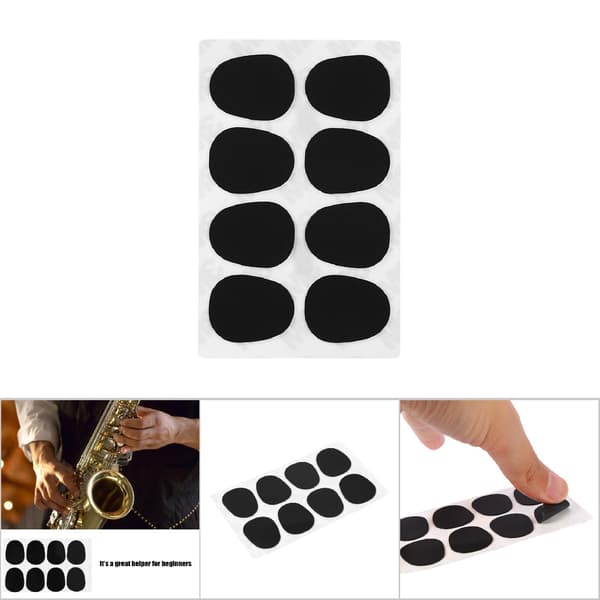 Saksofonin suukappaleen suojatyyny sopraano-, altto- ja tenorisaksofonille sekä klarinetille, musta 0,5 mm suuri soikea